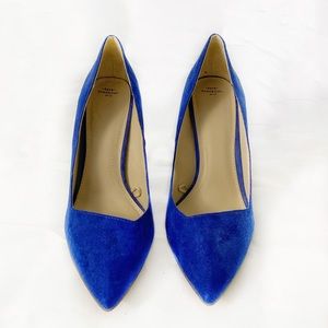 Women’s Zara TRF Cobalt Blue Suede Pointed Heels